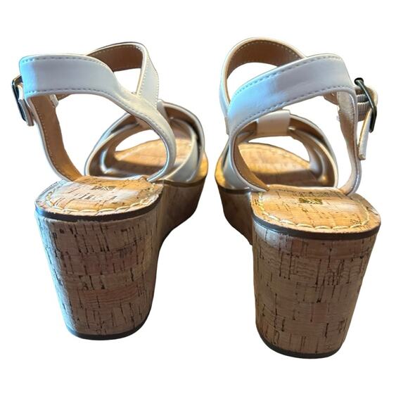 White Mountain Cork Platform Wedge Sandals Strappy Upper Retro 80s NEW Size 6 - Picture 4 of 11